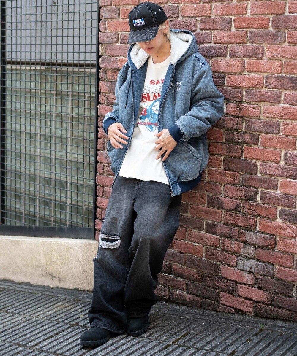 WEGO 【ユニセックス着用ITEM/MLサイズ展開】ワーカーズボアフードブルゾン 