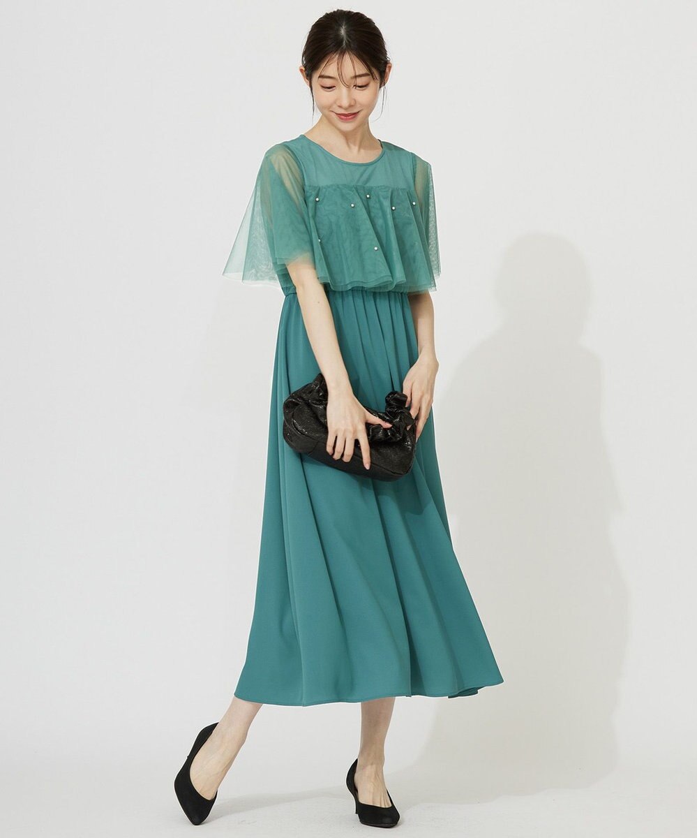 ANY SIS 【Lily Calin】ラッフルチュールフェイクパール ドレス 