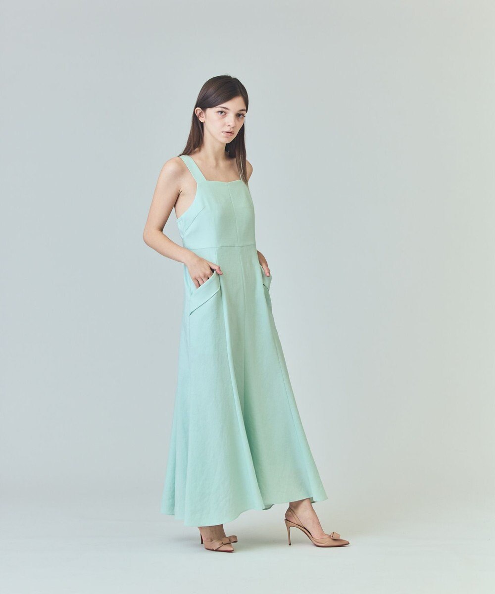 GRACE CONTINENTAL リネンタッチロングドレス 