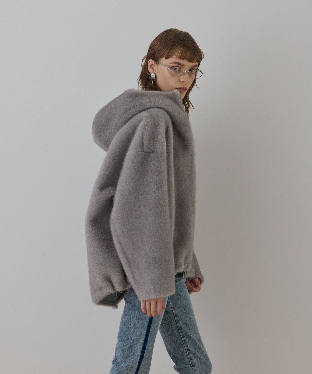 GRACE CONTINENTAL フェイクミンクフードジャケット 