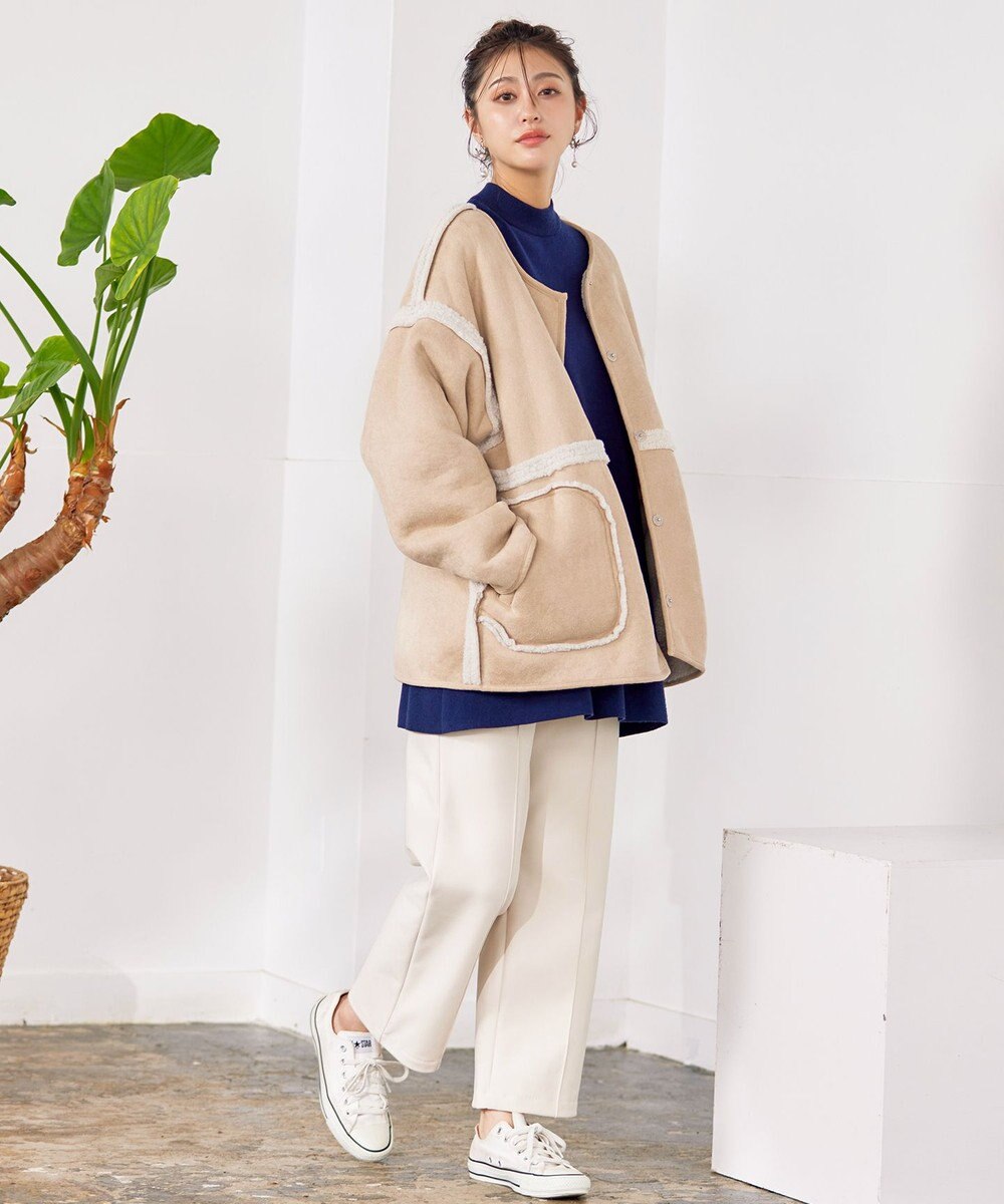 Tiaclasse 2wayリバーシブルボアショートブルゾン 