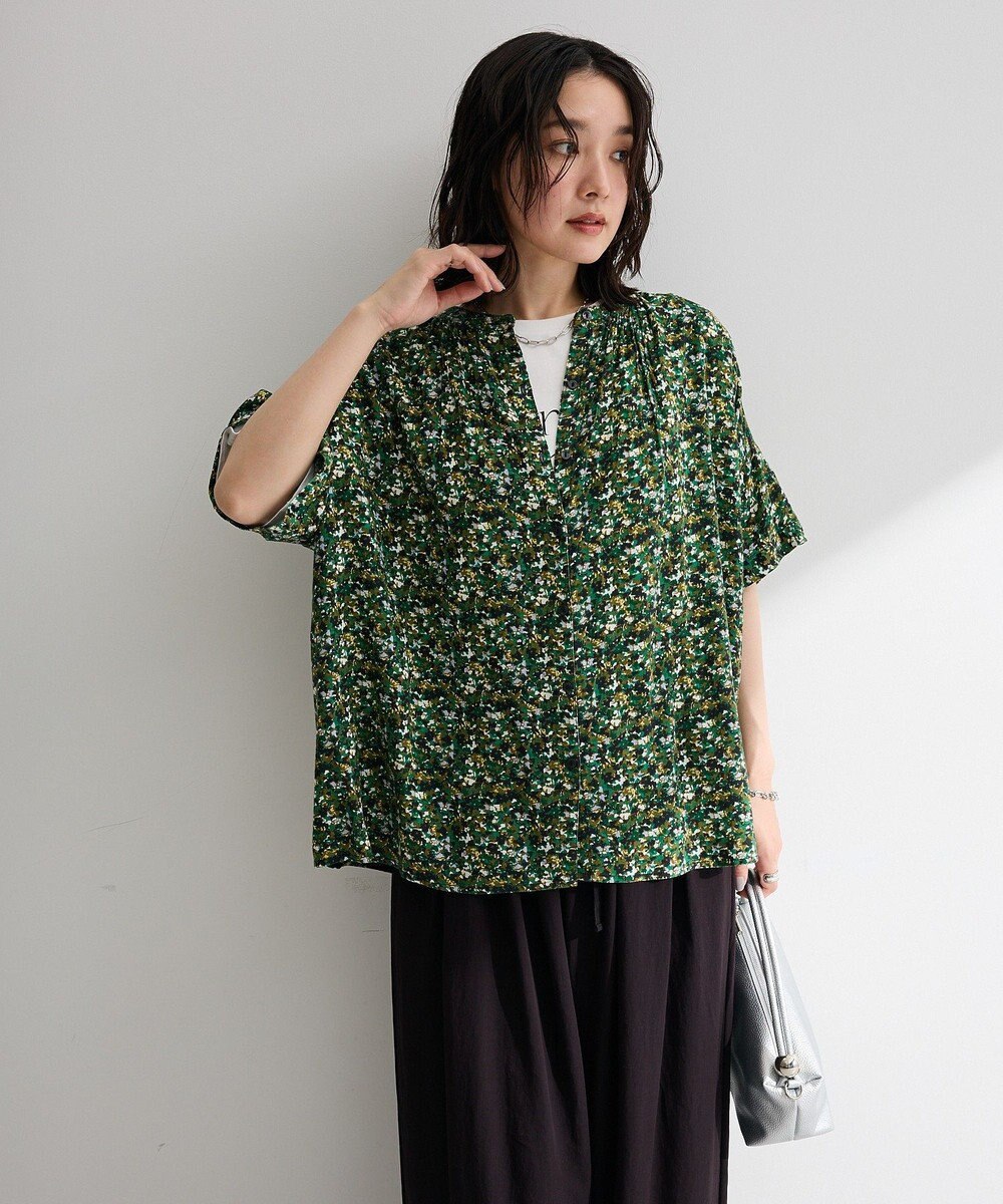 Green Parks 【WEB限定】アソート柄さらっとレーヨンブラウスⅡ 