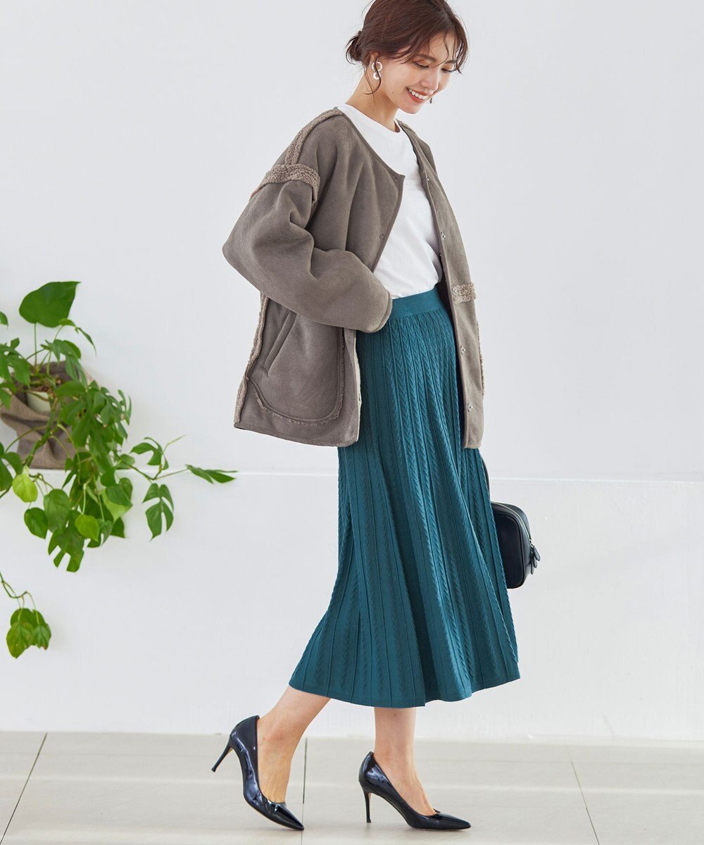 Tiaclasse 2wayリバーシブルボアショートブルゾン 