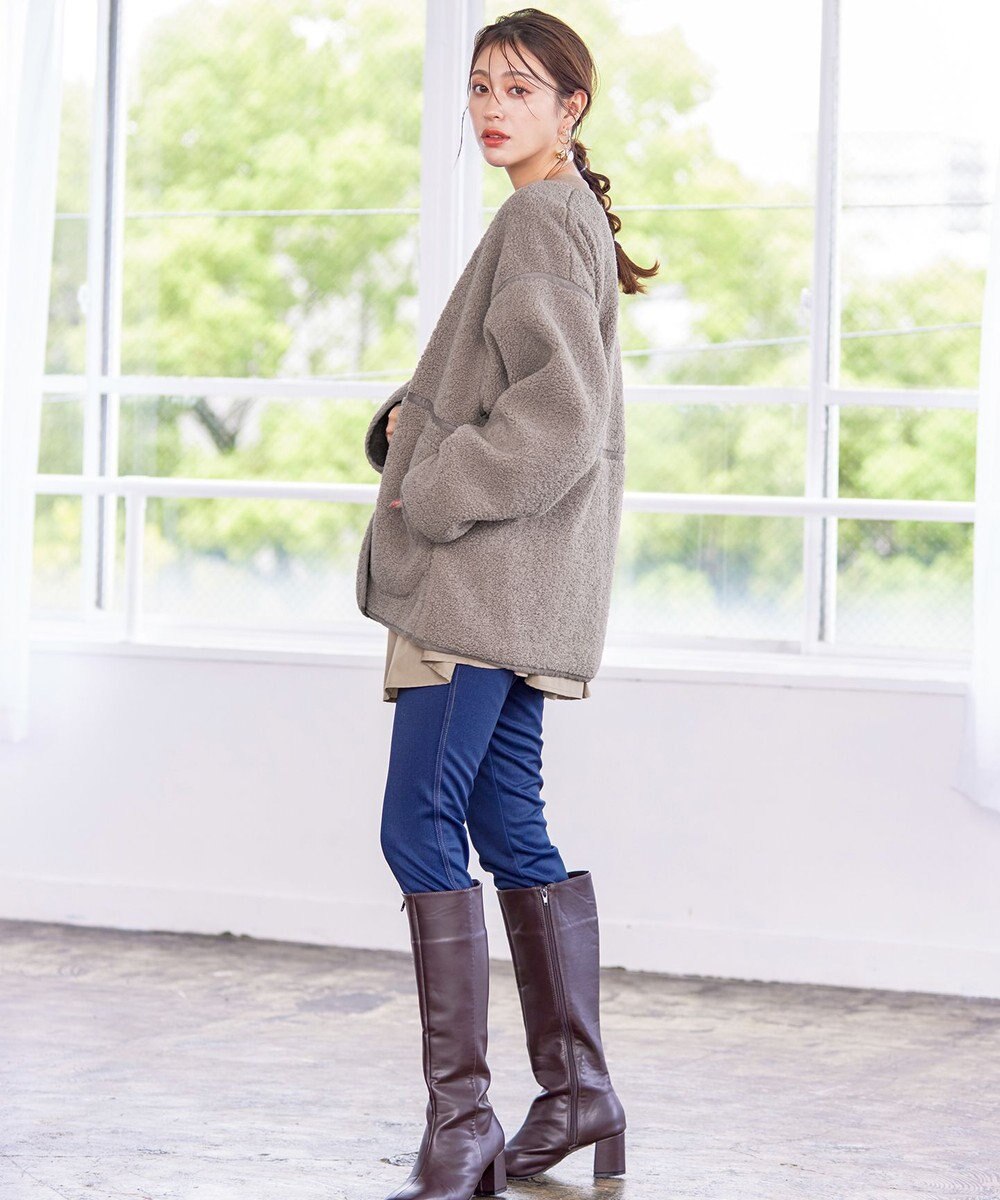 Tiaclasse 2wayリバーシブルボアショートブルゾン 