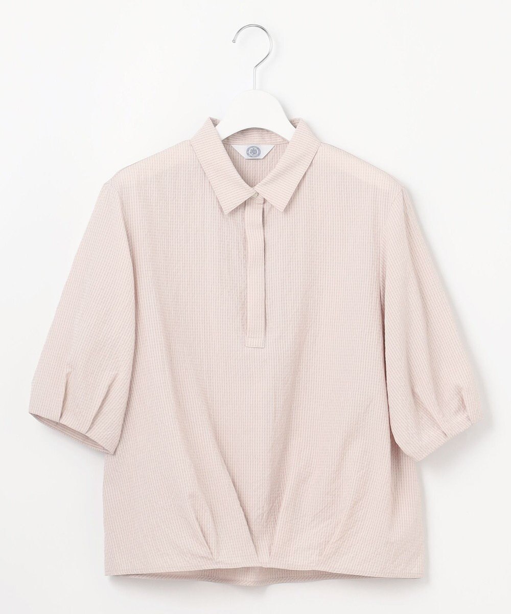 J.PRESS LADIES S 【洗える】アセテートレーヨンコットンチェック シャツカラー ブラウス 