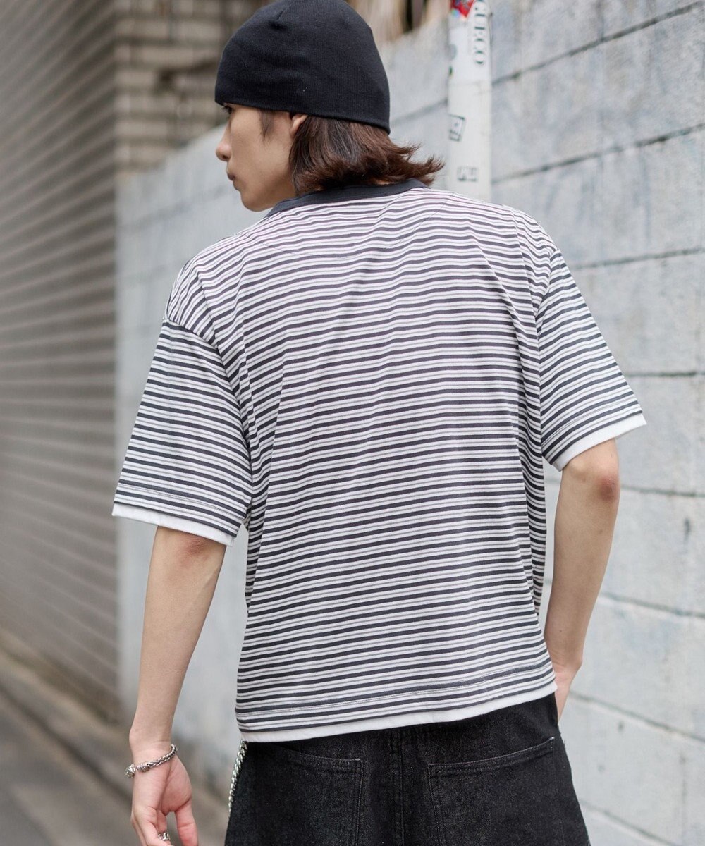 WEGO 【ユニセックス着用ITEM】ボーダーヘンリーネックT（SS） 