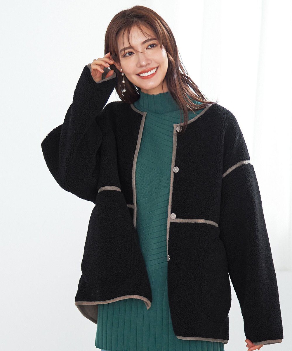 Tiaclasse 2wayリバーシブルボアショートブルゾン 