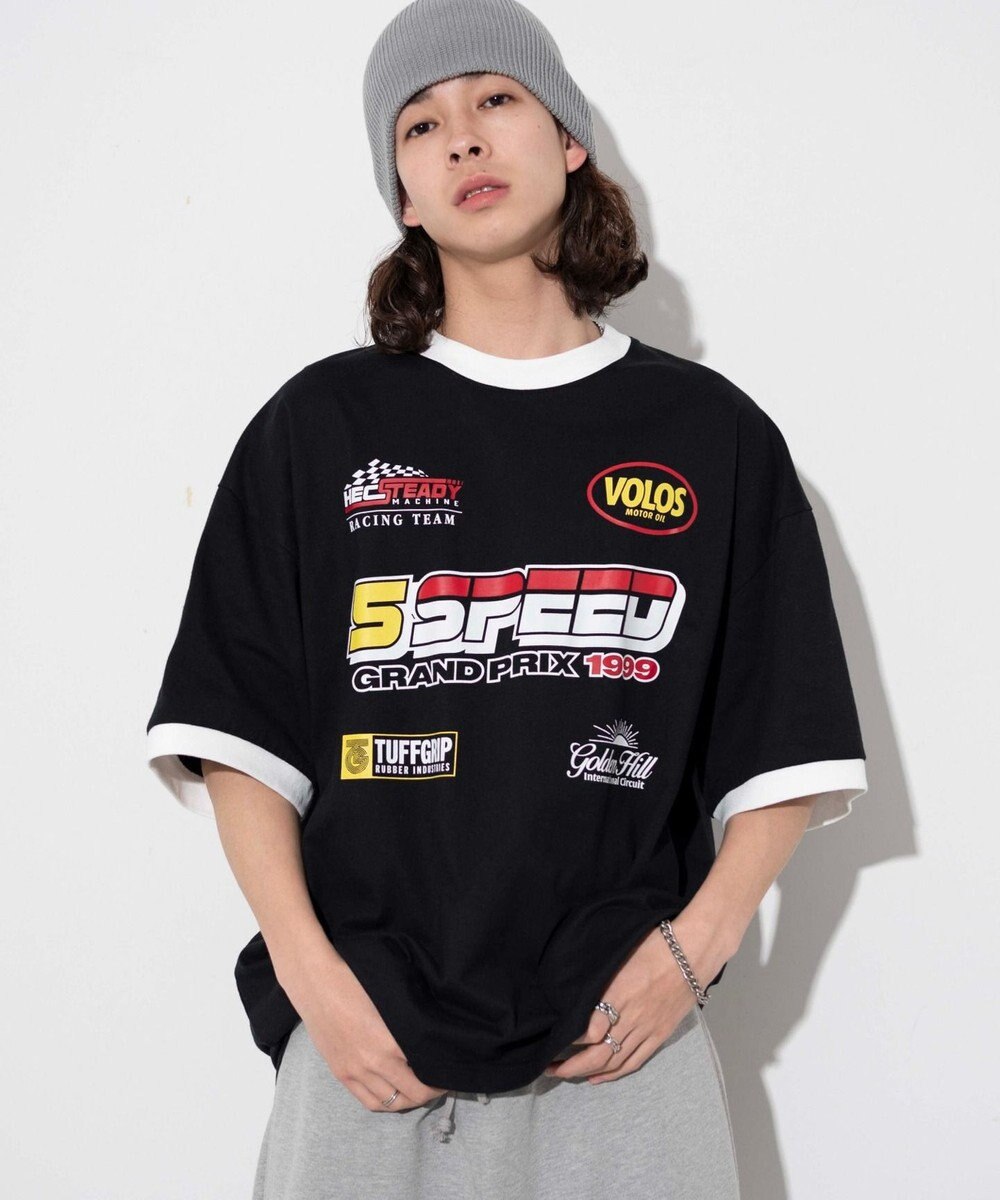 WEGO 【ユニセックス着用ITEM/手洗い可/MLサイズ】レーシングロゴTシャツ 