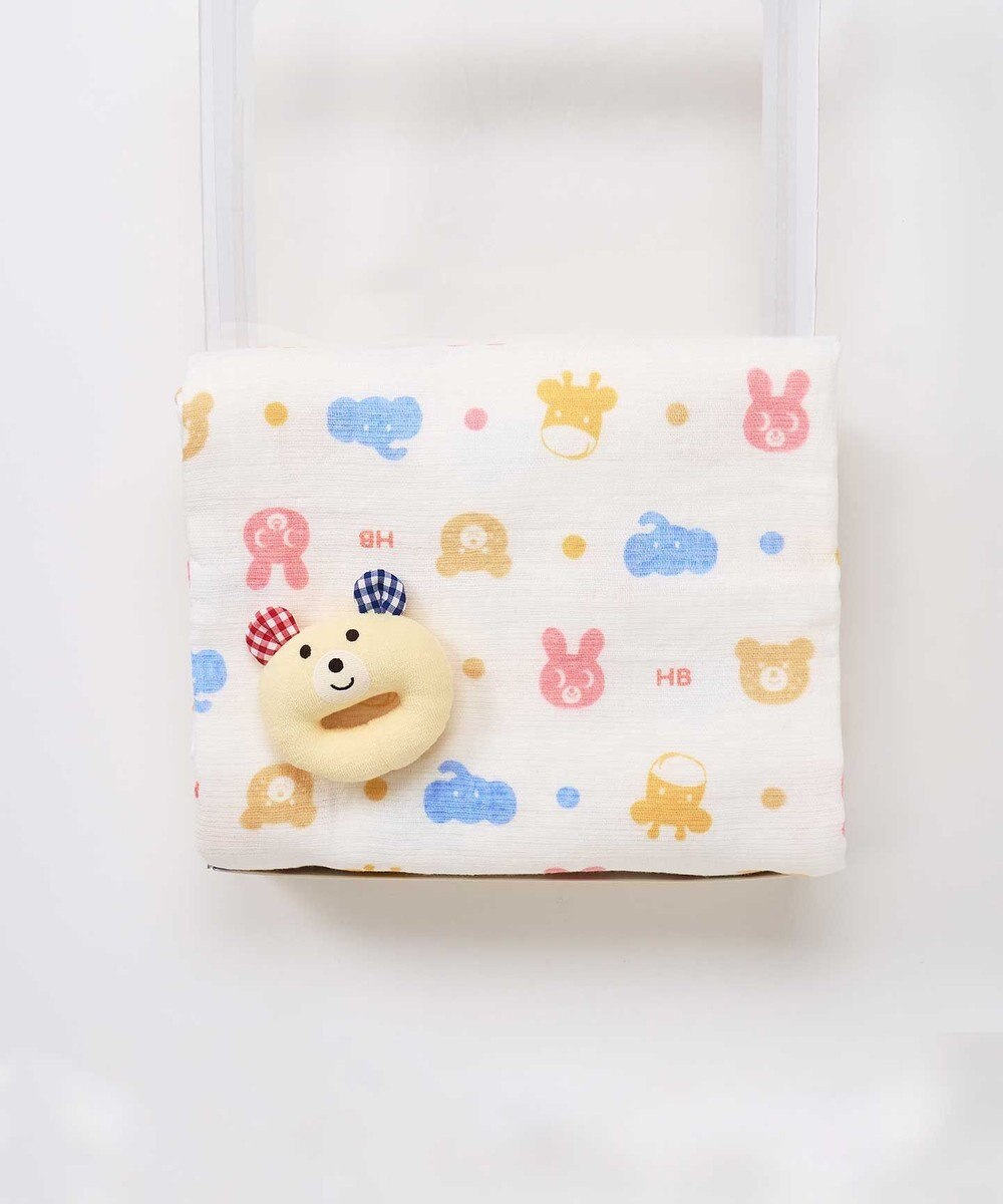 MIKI HOUSE HOT BISCUITS ガーゼバスタオル＆ラトルギフトセット【BOX付き】 