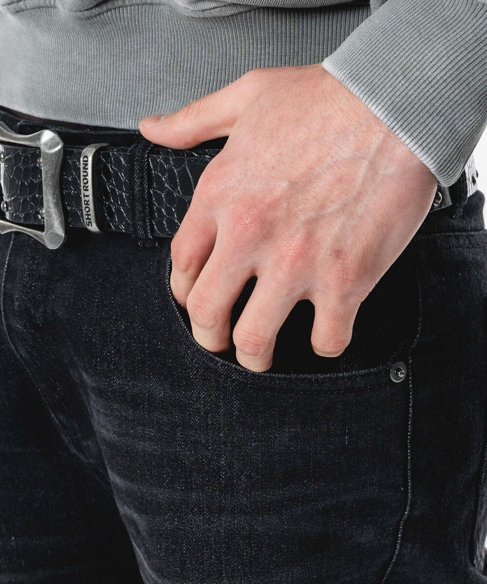 WEGO 【ユニセックス着用ITEM】シャーリングフレアデニムスキニーパンツ 