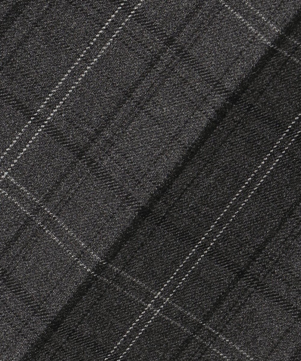 自由区 L 【19号サイズまで展開】TRギャバ裏起毛チェック柄テーパード パンツ 