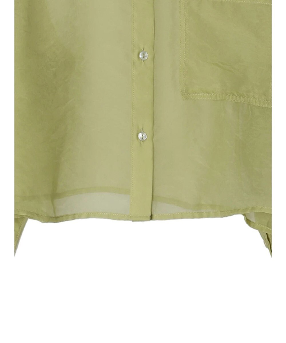 earth music&ecology ソデスリットクロップドシャツ 