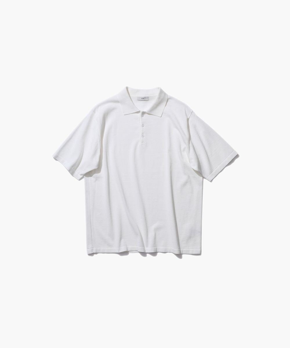 ATON FRESCA KNIT | ポロシャツ WHITE