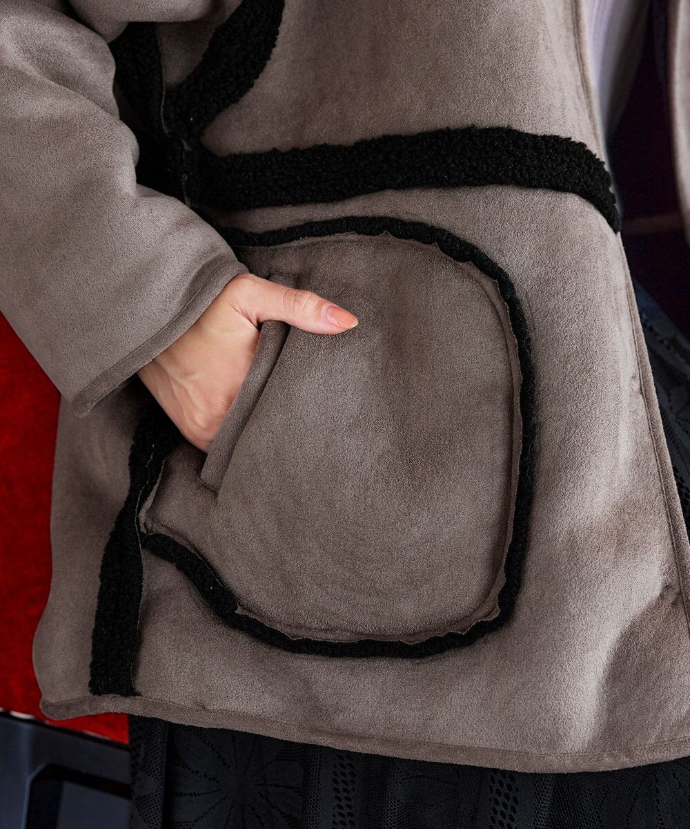 Tiaclasse 2wayリバーシブルボアショートブルゾン 