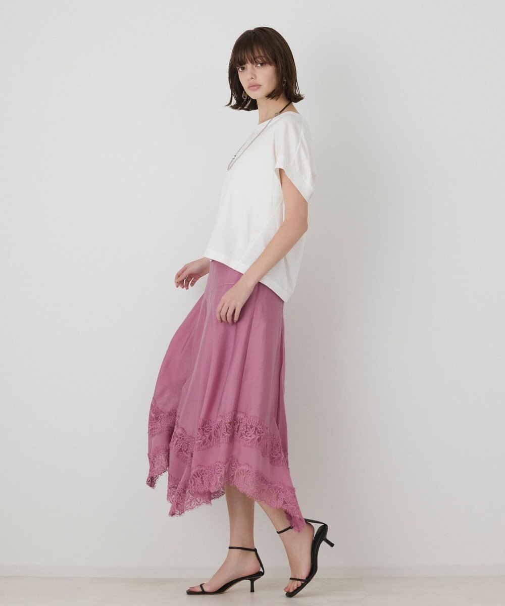 GRACE CONTINENTAL レースヘムフレアスカート 