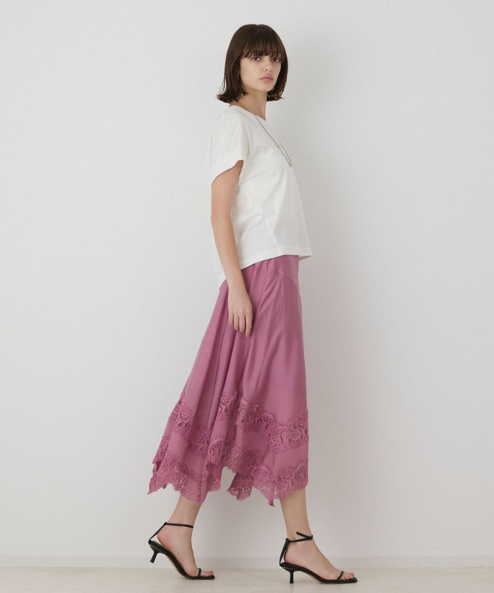 GRACE CONTINENTAL レースヘムフレアスカート 