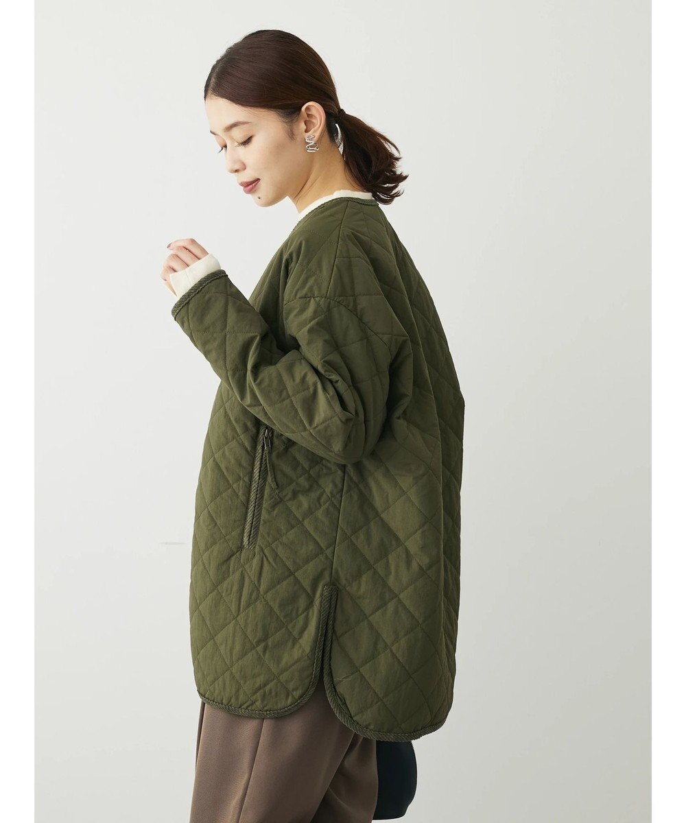 Green Parks キルティングノーカラーブルゾン 