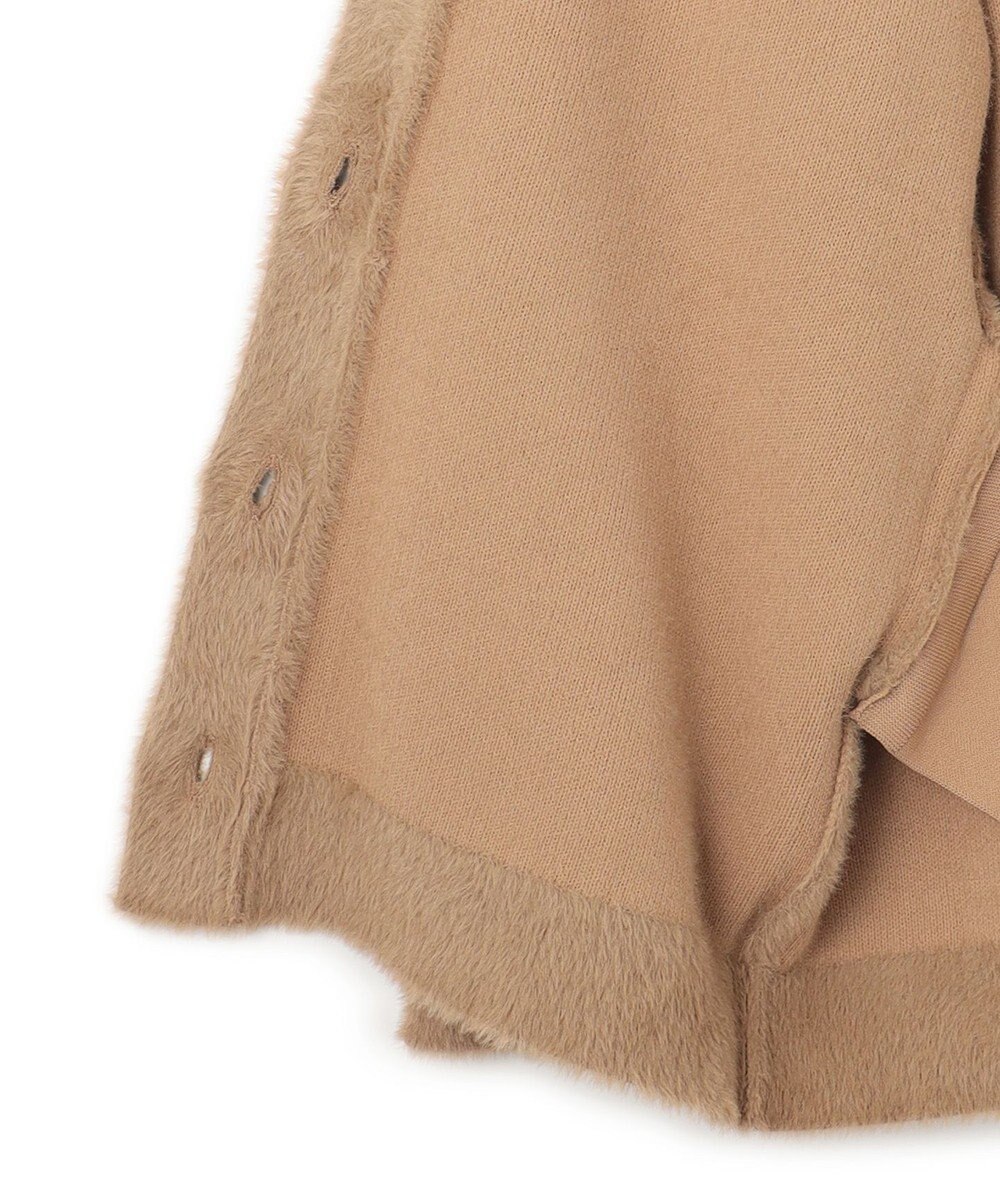 UNFILO ナイロンシャギー Vネックカーディガン 