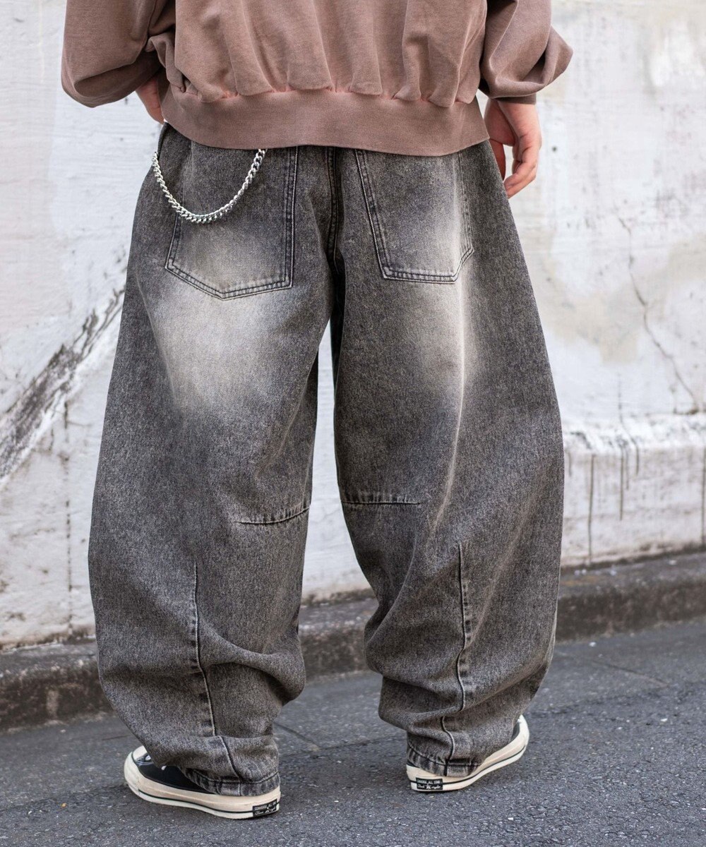 WEGO チェーン付きバルーンデニムパンツ 
