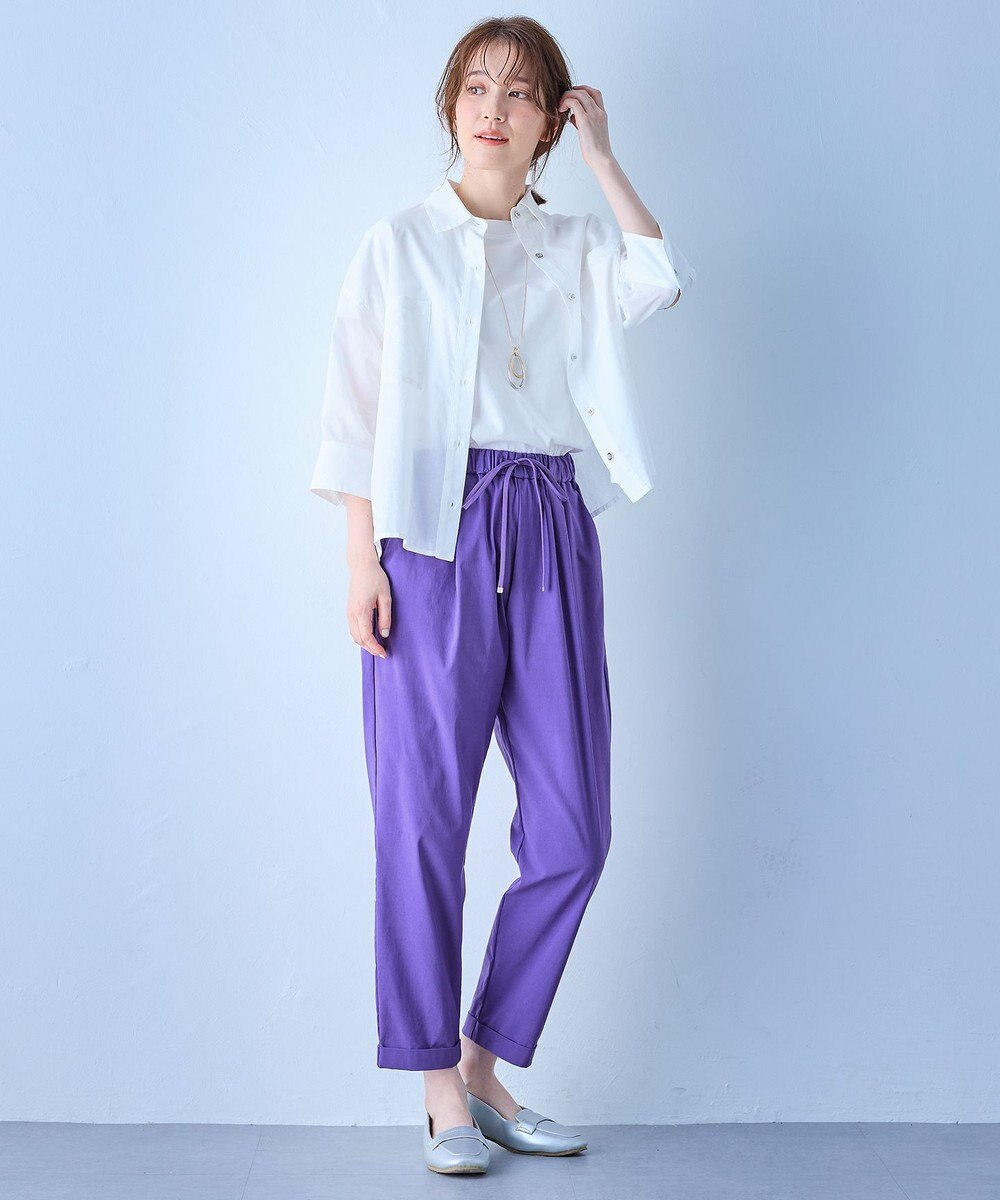 ANY L 【接触冷感/ウエストゴム/ストレッチ】クールタッチタックパンツ 