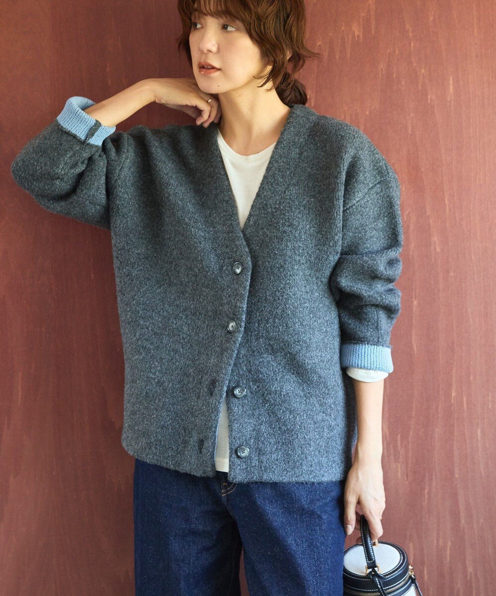 AMERICAN HOLIC ＶネックＷフェイスニットカーディガン 