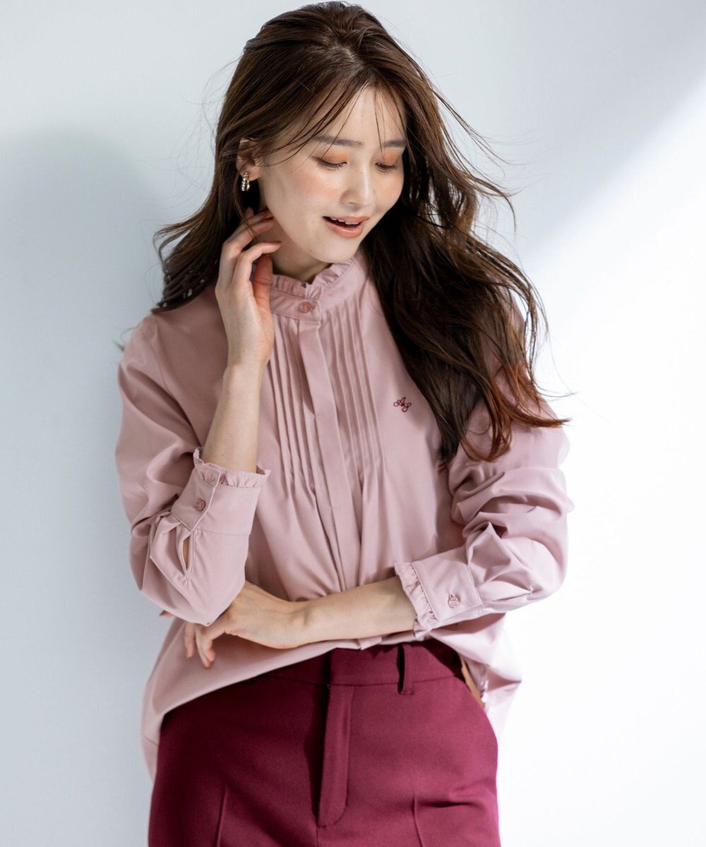 ANY SIS S ピンタックフリル シャツ 