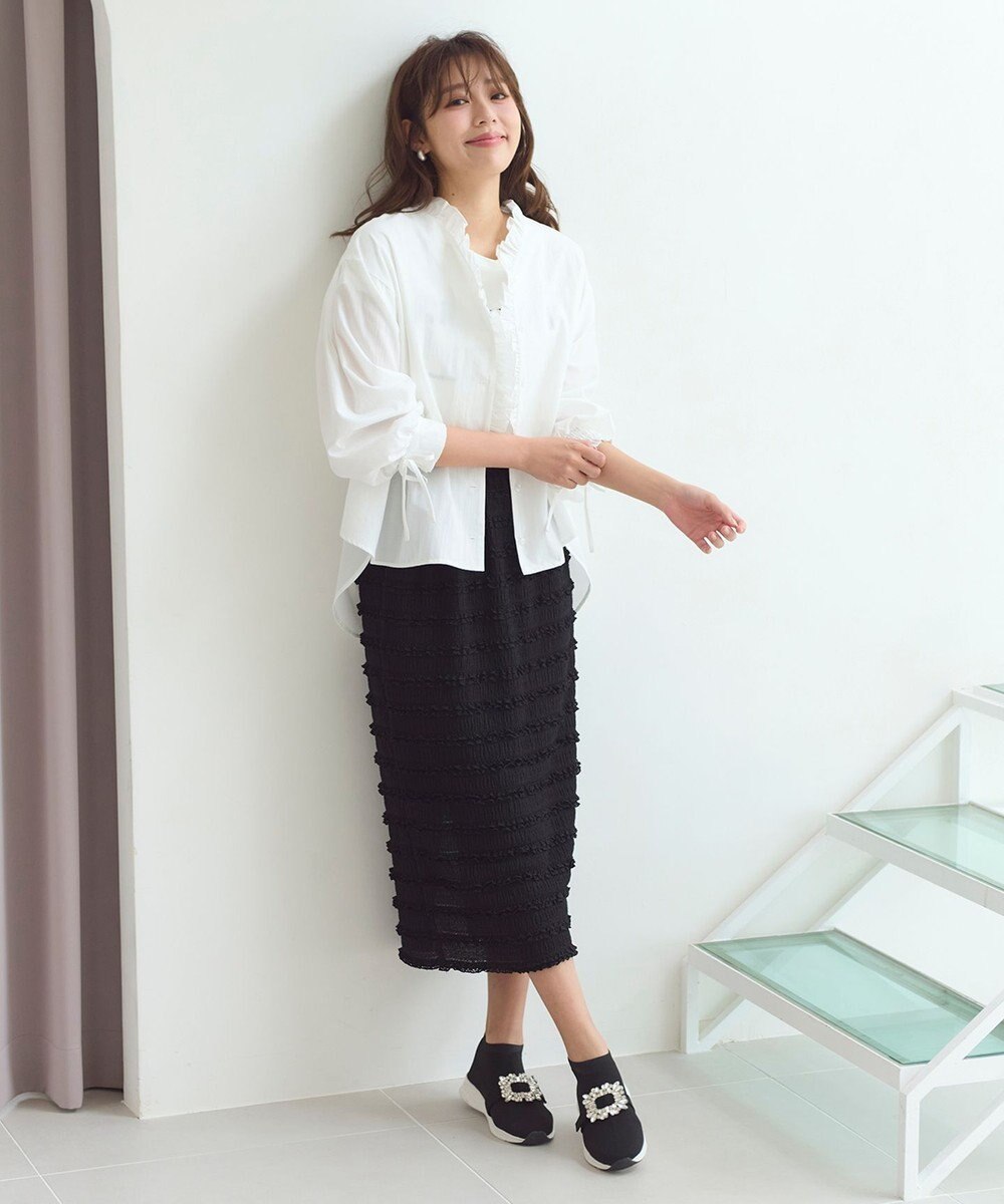 Feroux 【洗える】フリルシャツ ブラウス 