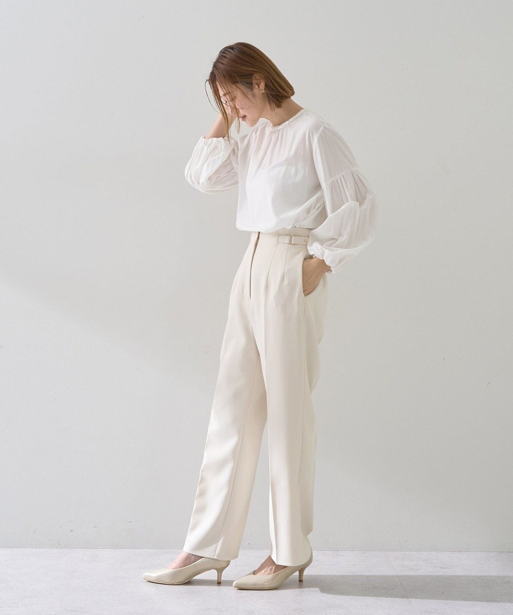 YECCA VECCA サイドベルテッドハイウエストパンツ 