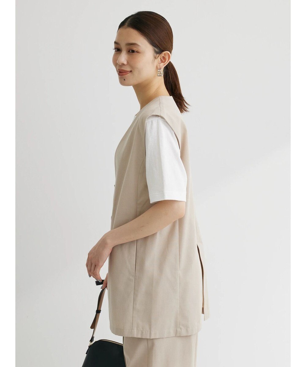 Green Parks 綿麻混シングルミディ丈ベスト 
