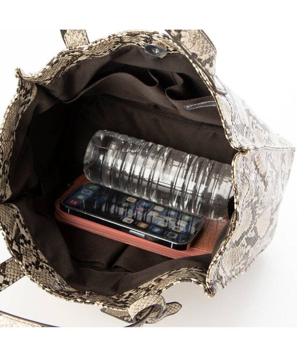 UNBILLION カシュカシュ cachecache / パイソン柄手提げトートS 