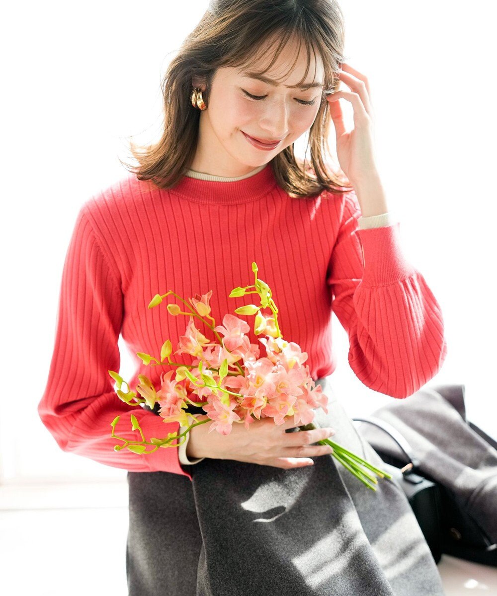 ANY SIS S 【WEB・一部店舗限定】ダブルカラー ニット 