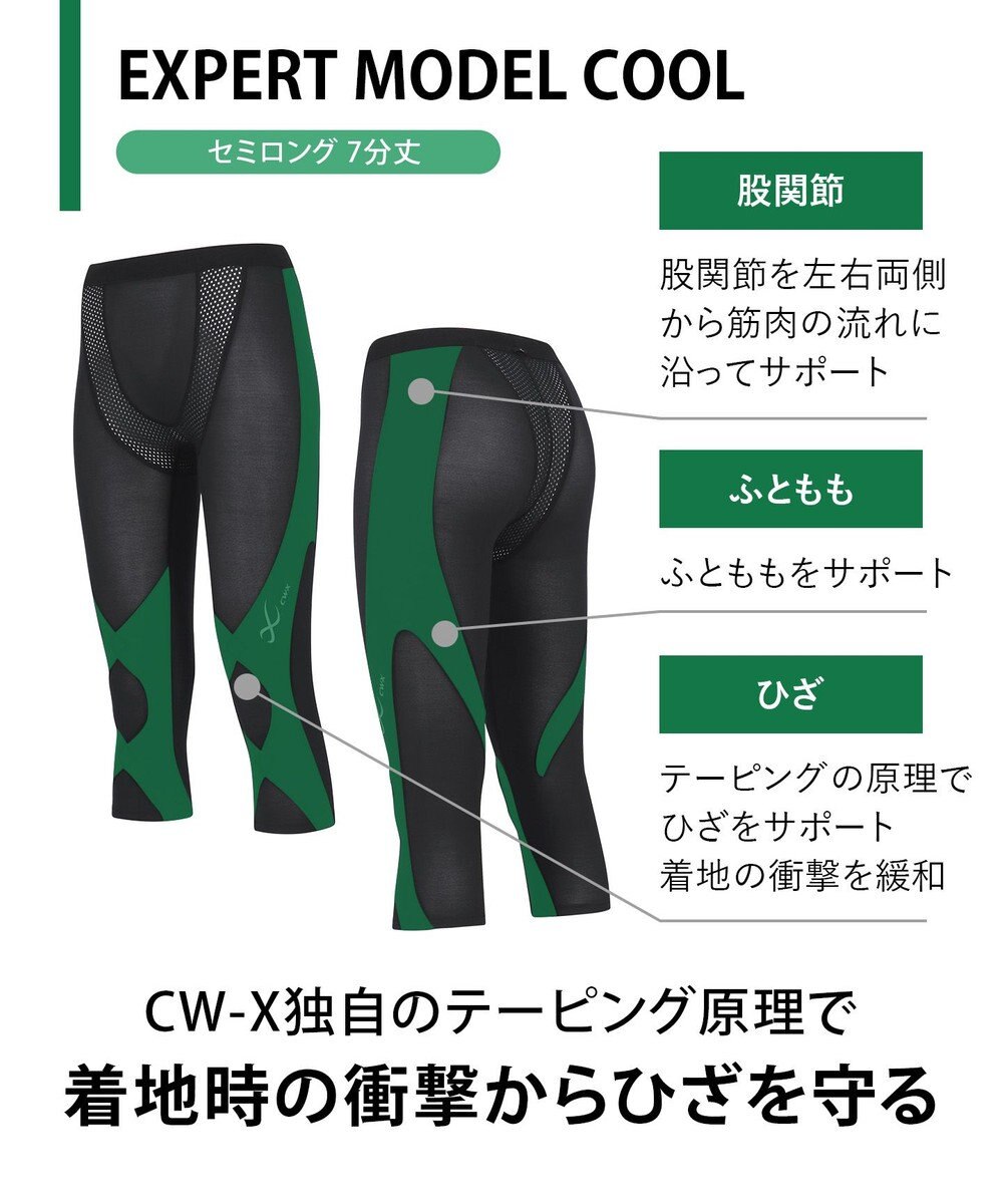 CW-X 【WOMEN】 CW-X スポーツタイツ セミロング 7分丈 股関節・ひざサポート クールタイプ ジョギング・ウォーキング レディース HXY767 /ワコール 