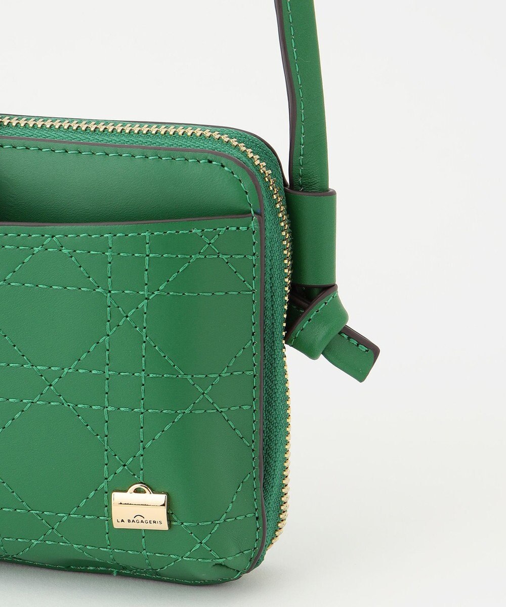 LA BAGAGERIE 【レザー×ステッチ】スクエアマルチポシェット 