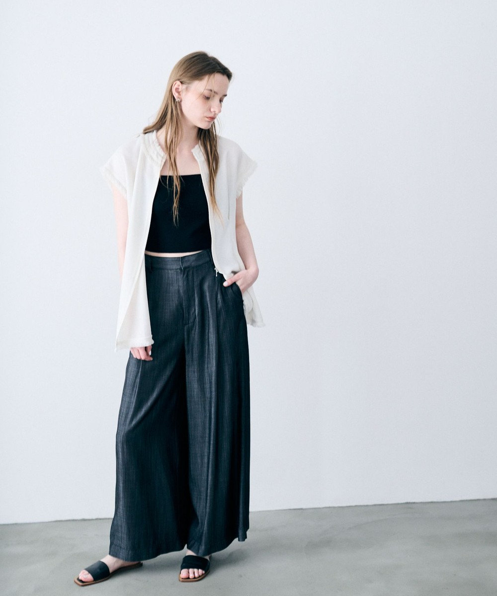 uncrave リネンライクツイル ジレブラウス 