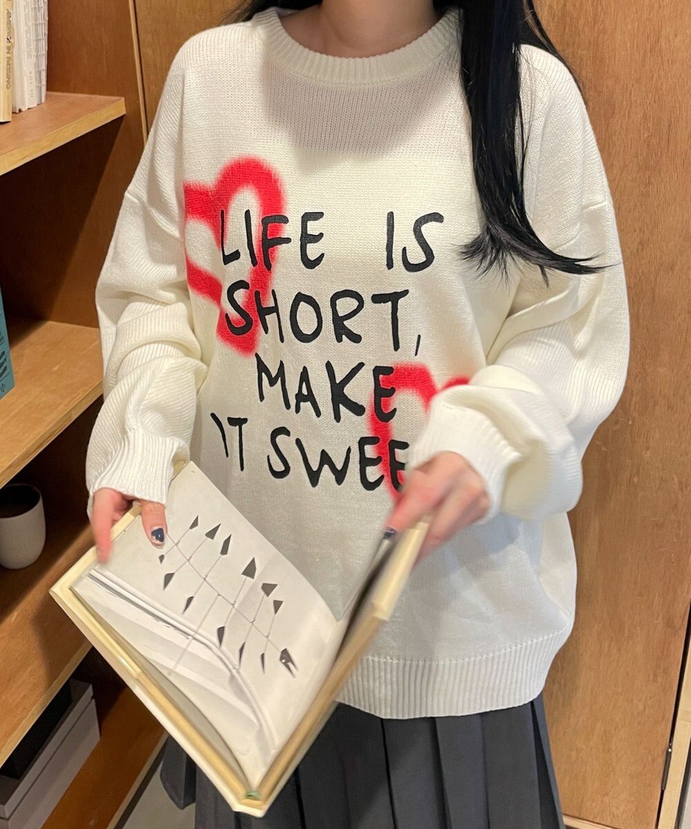 WEGO グラフィックBIGニットプルオーバー 