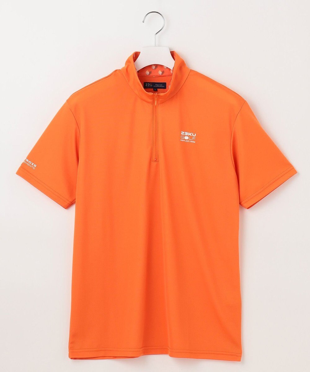 23区GOLF 【MEN】【接触冷感・UVケア・吸水速乾】ハーフジップ 無地ポロシャツ 