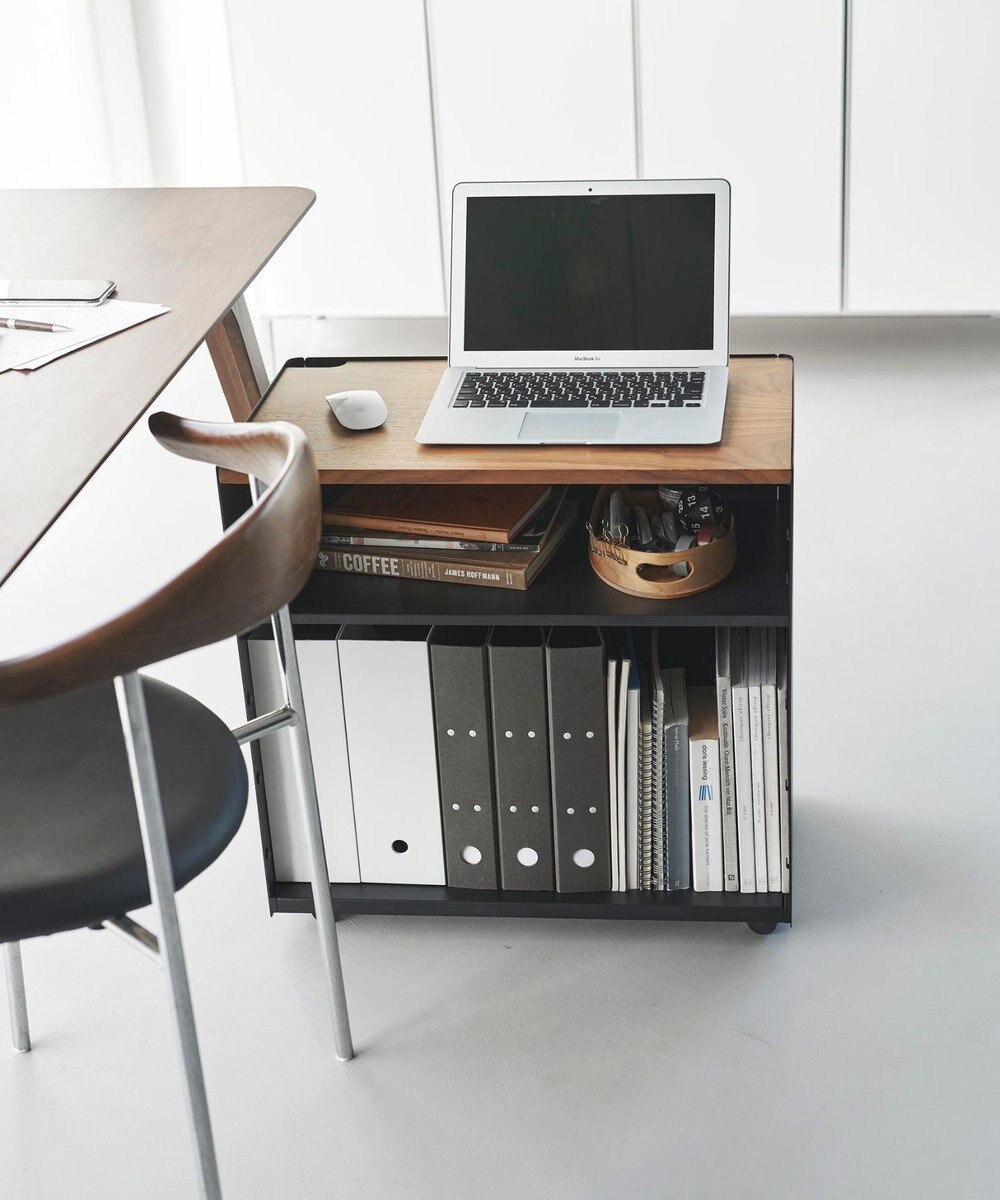 tower 隠せるテレワークワゴン タワー ブラック 