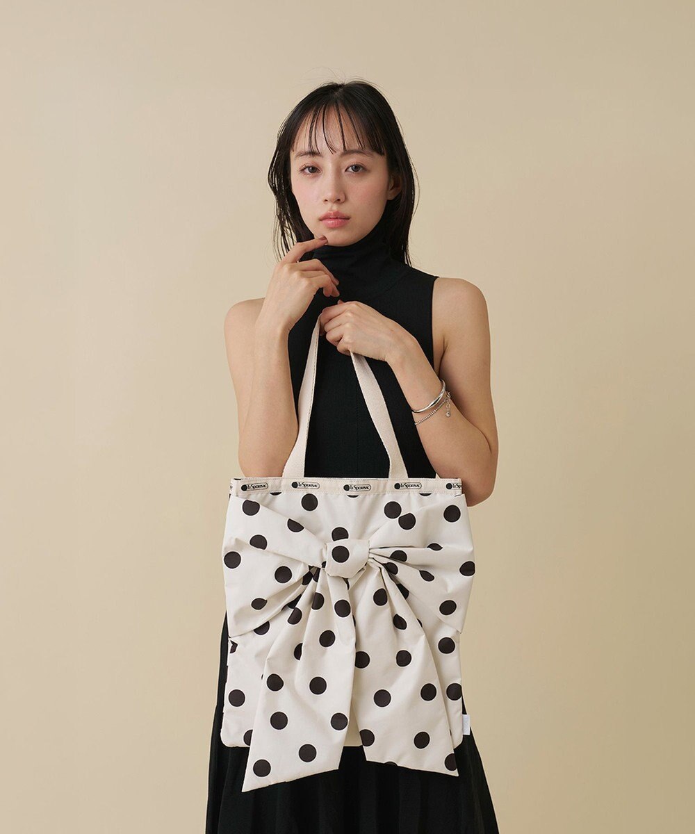 LeSportsac LG BOW EMERALD TOTE/ノワールポルカドットスナイデル 
