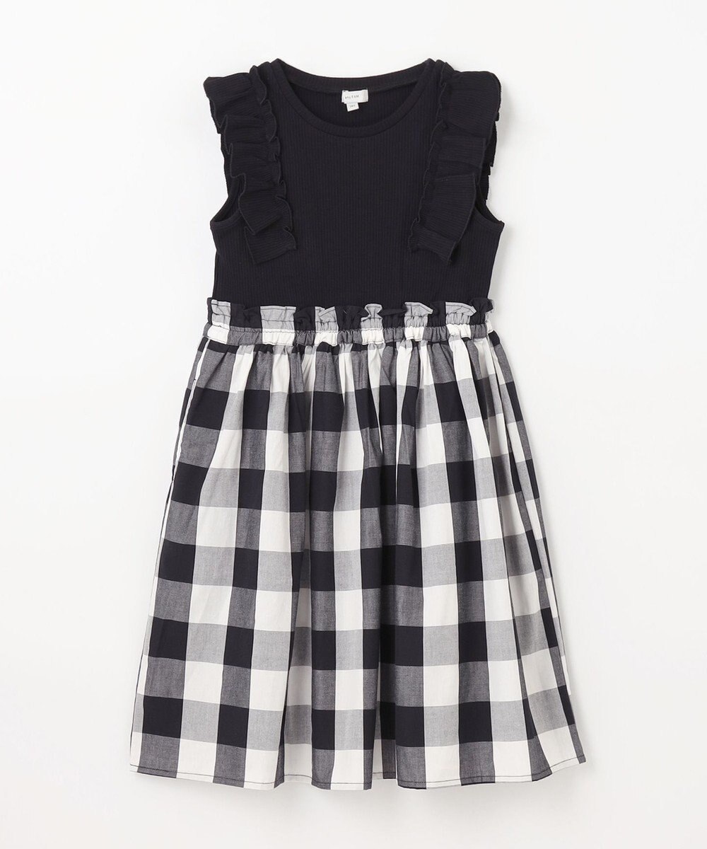 ANY KIDS チェック ドッキング ワンピース 