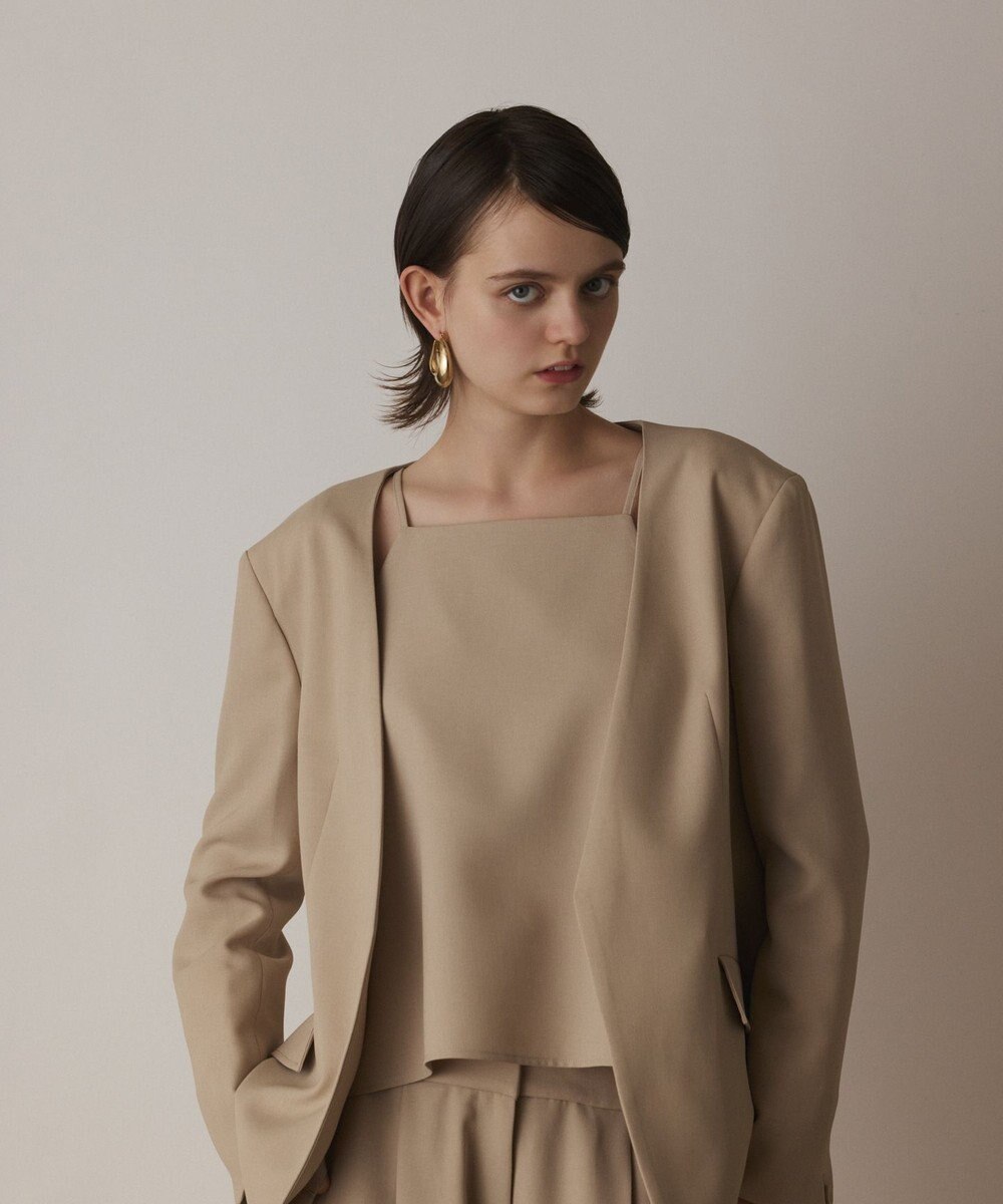 GRACE CONTINENTAL バックシャンノーカラージャケット 