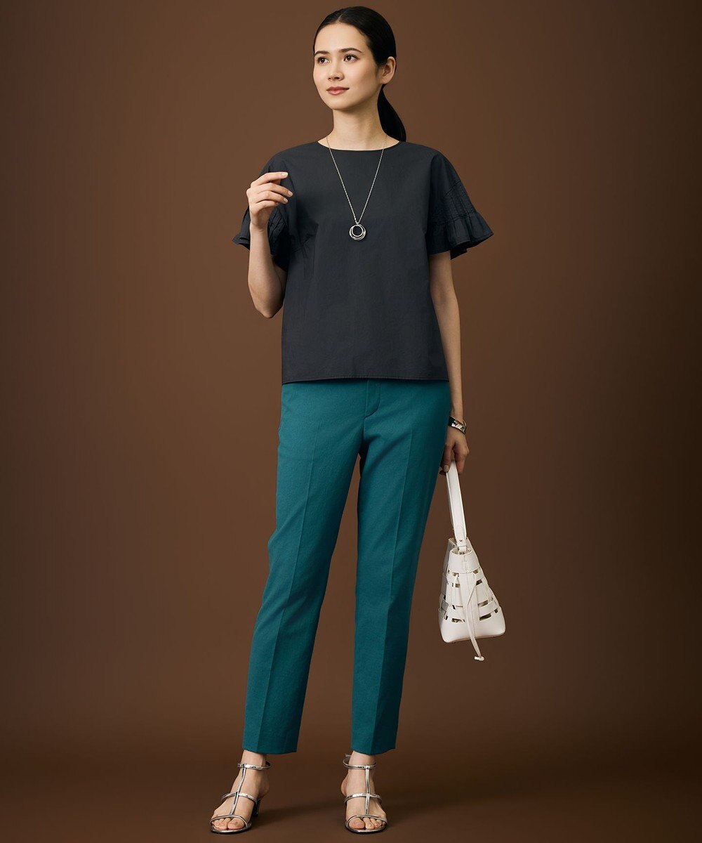 自由区 S 【SHIHOさん着用・昨年大好評・新色追加・後ろウエストゴム】シェルタリングテーパード パンツ 