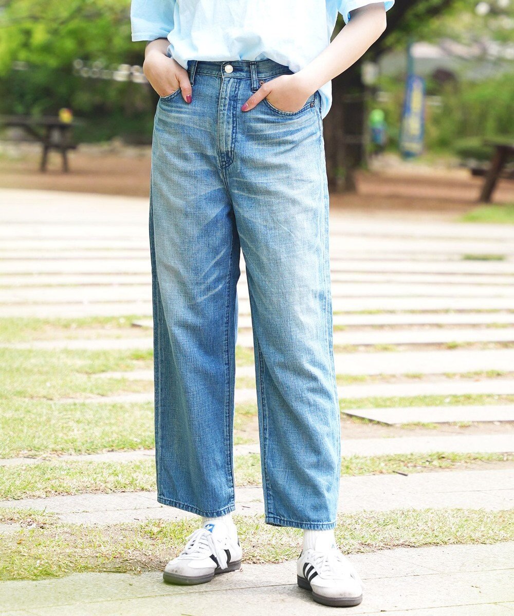 caqu FS linen ankle boy`s アンクル丈 ゆったりボーイフィットリネンデニム 