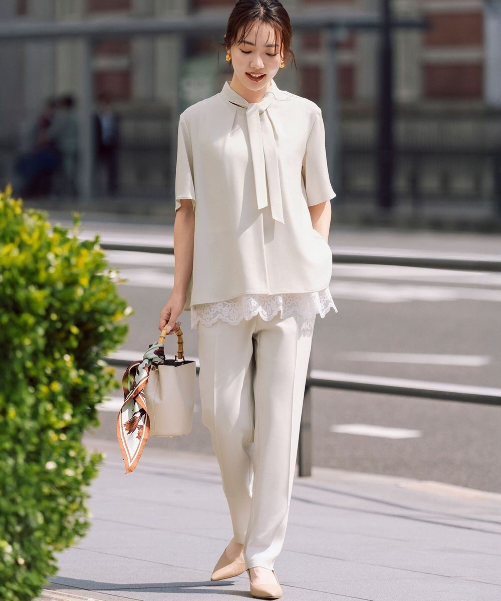 23区 L 【Oggi・CLASSY.掲載】ストレッチジョーゼット テーパード パンツ 