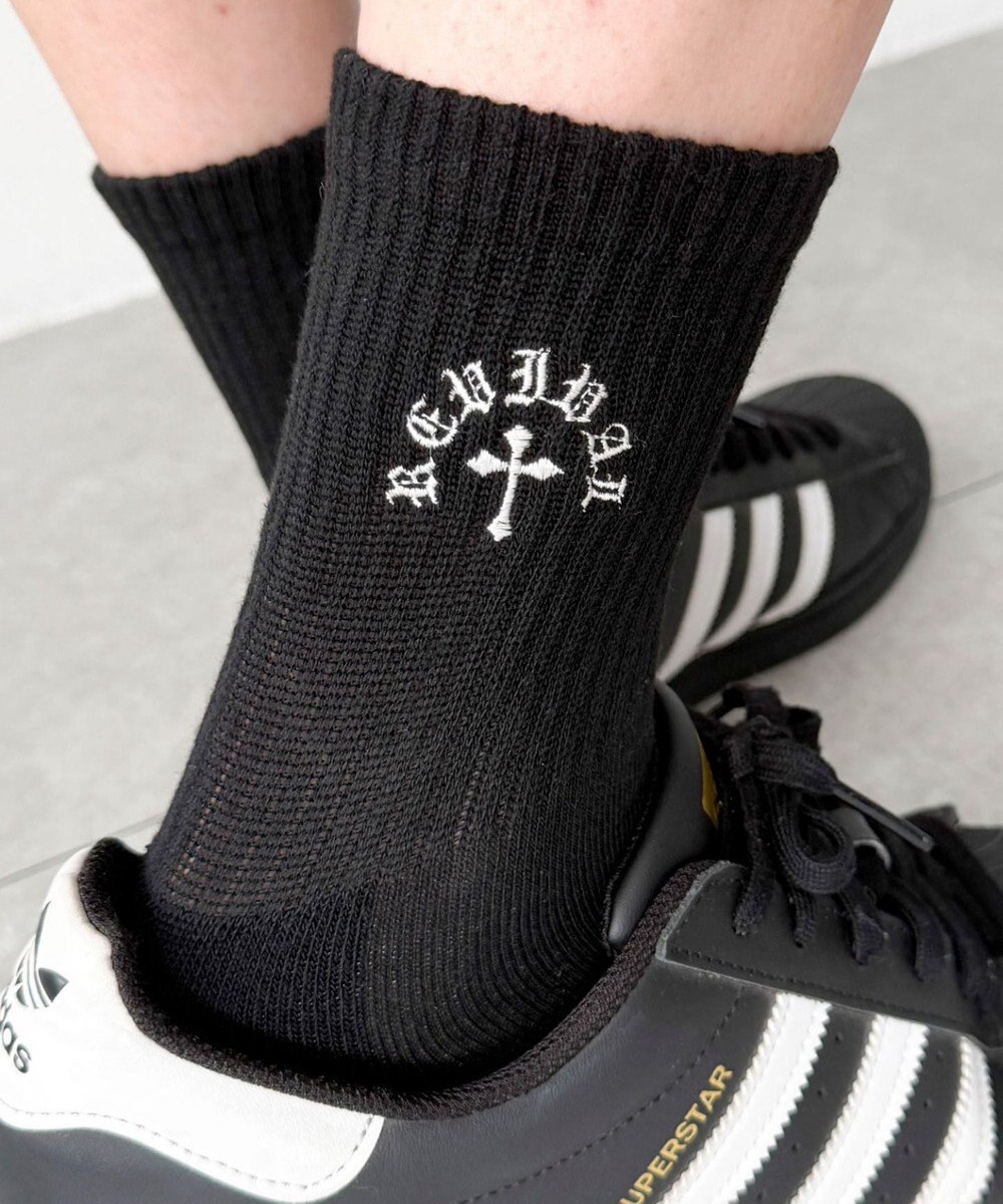 WEGO クロス刺繍ロゴソックス 