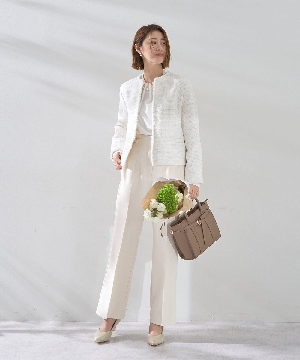 YECCA VECCA サイドベルテッドハイウエストパンツ 