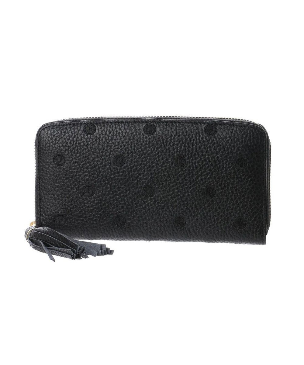 UNBILLION ペルケ perche / 牛革ドット刺繍ラウンド長財布 