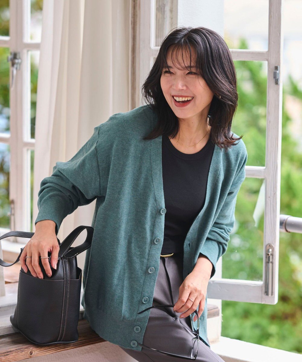 WEGO 【WEB限定/2025年秋冬新作//洗濯可/MLサイズ展開/ユニセックス着用ITEM】ドロップショルダーカーディガン 