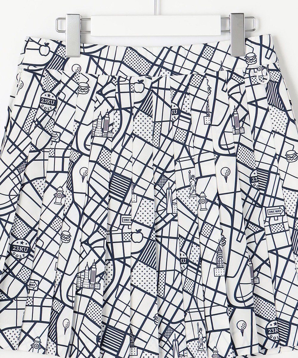 23区GOLF 【WOMEN】ニューヨークマップ柄 プリーツスカート 