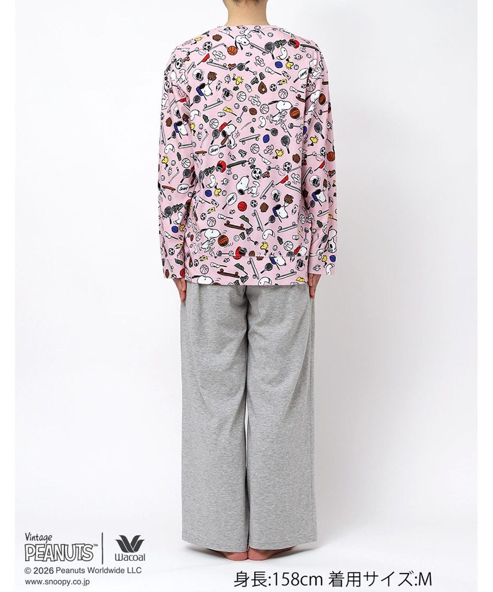 WACOAL PEANUTS パジャマ 長袖 長ズボン 綿100%(本体) スヌーピー レディース FDX561 /ワコール 