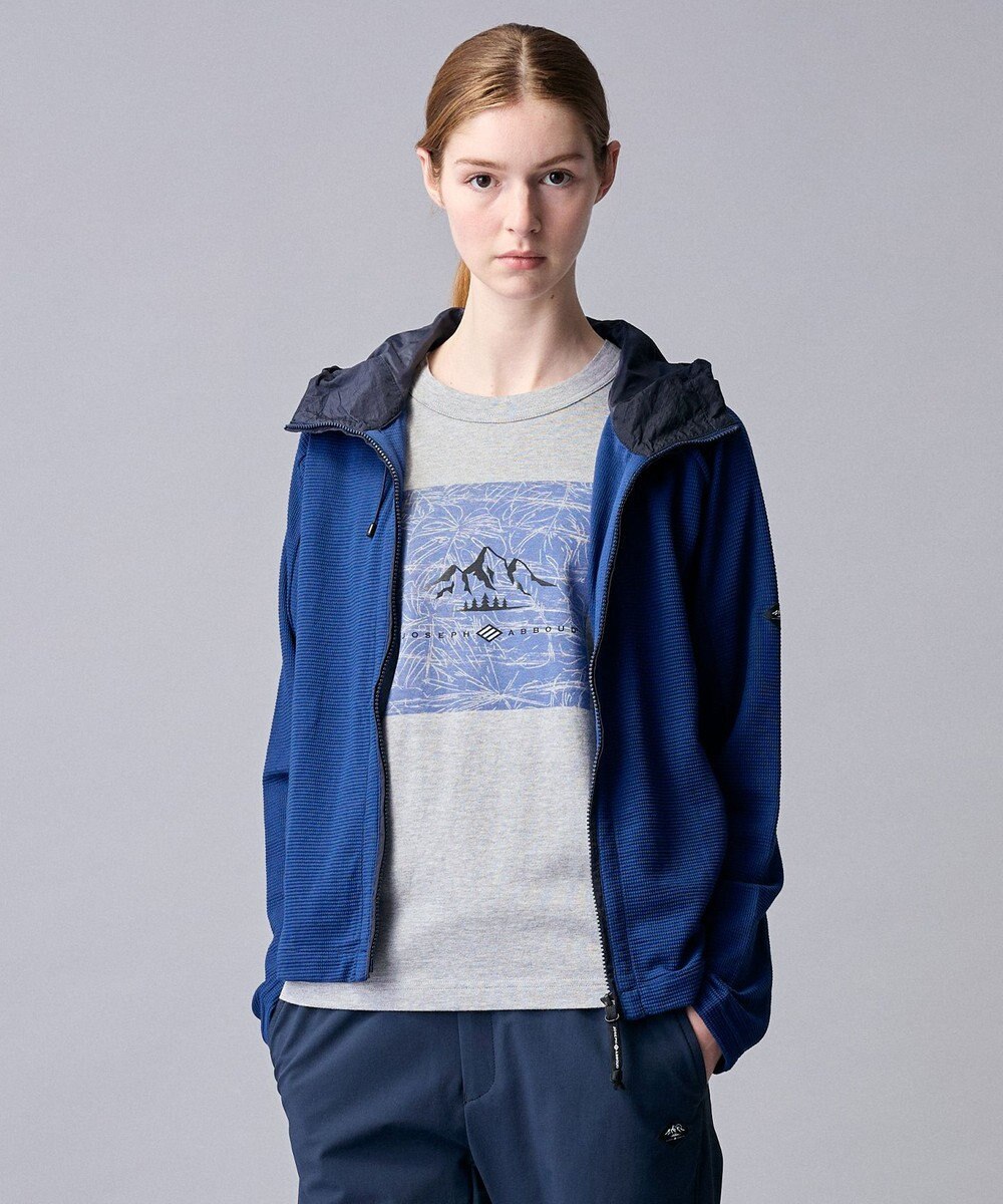 JOSEPH ABBOUD MOUNTAIN 【異素材コンビネーション】グリットワッフルアクティブパーカー 